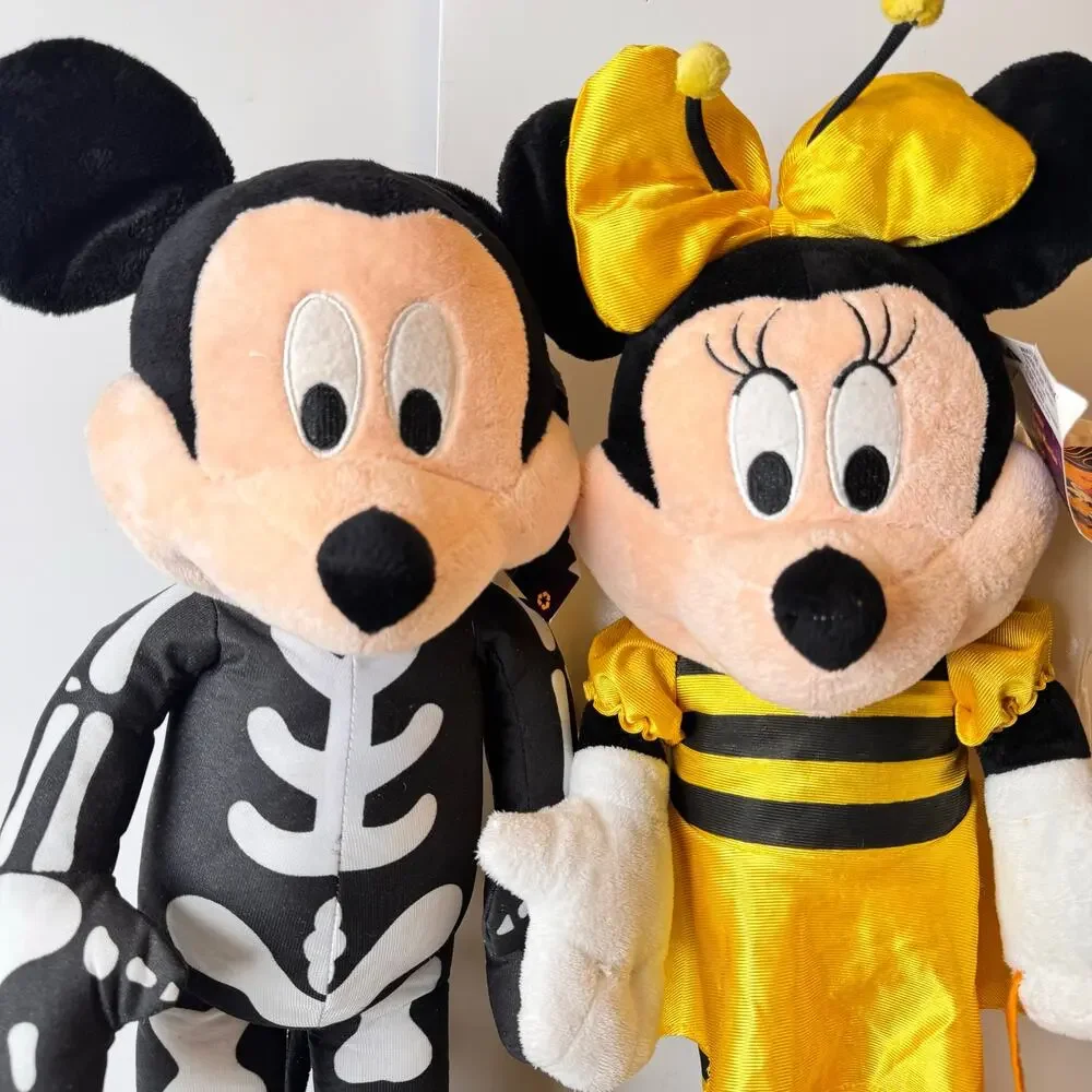 Set of 2 Disney Mickey Skeleton Minnie Bee Halloween Greeter Set Lot 22